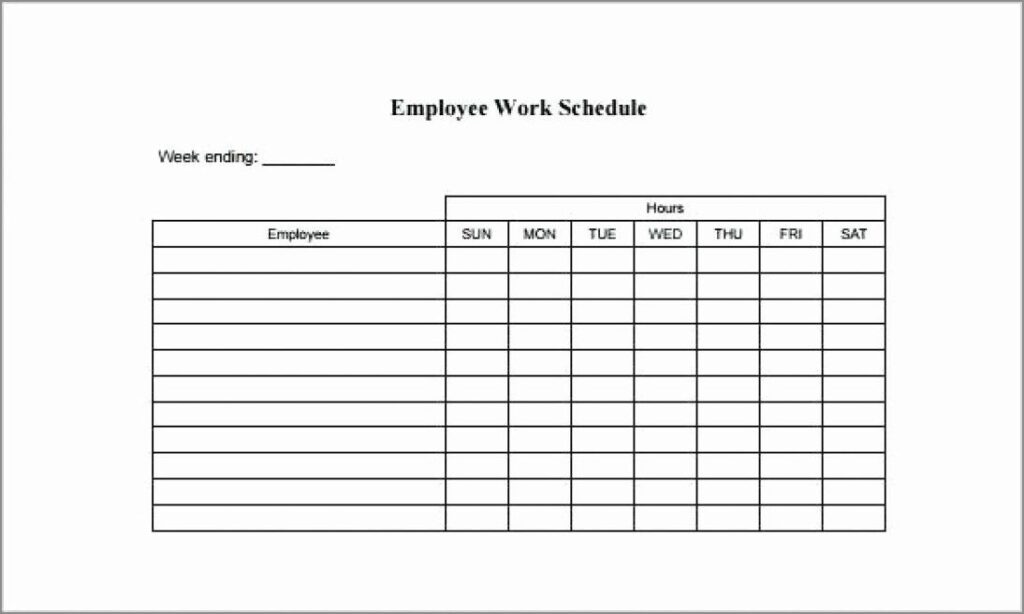 Free Printable Availability Schedule Template