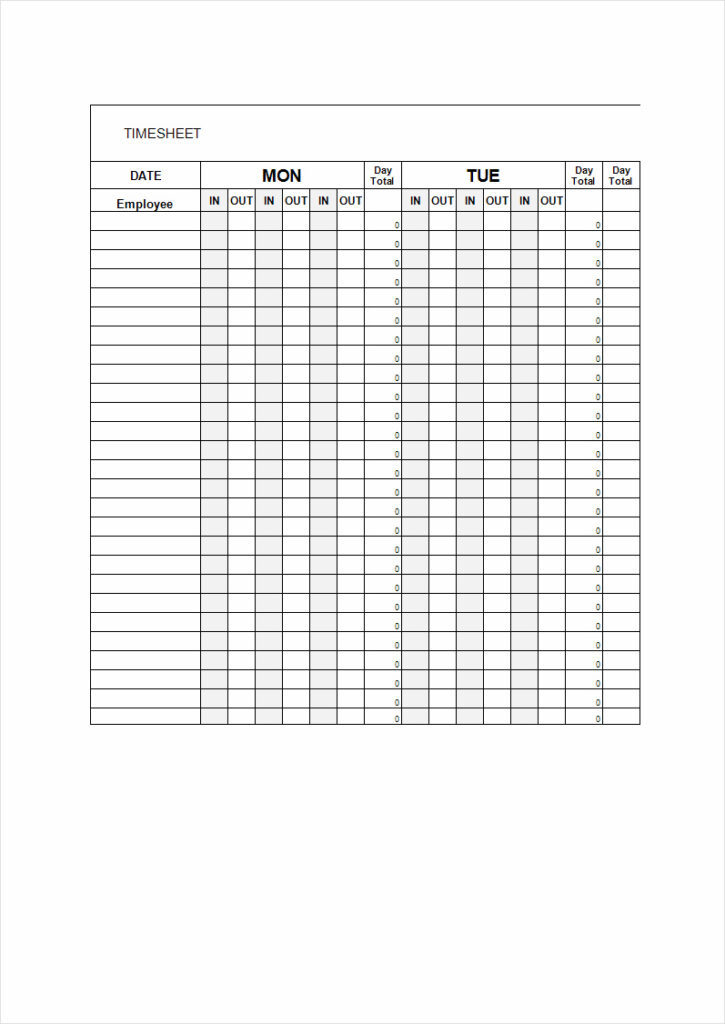 Free Printable Daily Timesheet Template