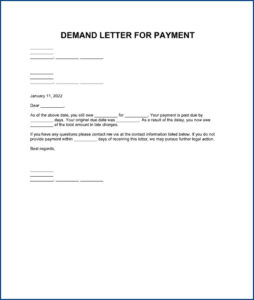 Demand Letter for Payment Template