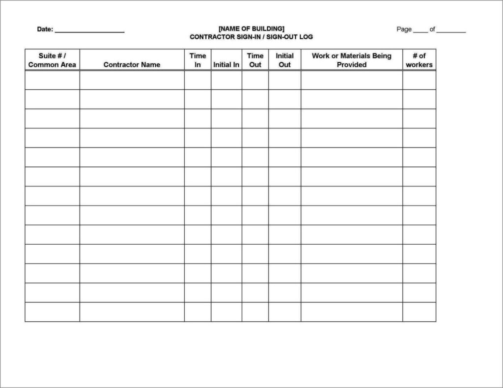 Printable Doctor Office Sign-In Sheet Template