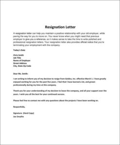 Employment Resignation Letter Template (with Sample)