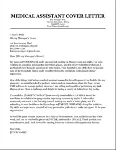 Medical Assistant Cover Letter Template (With Example)