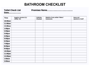 Shower Schedule Template