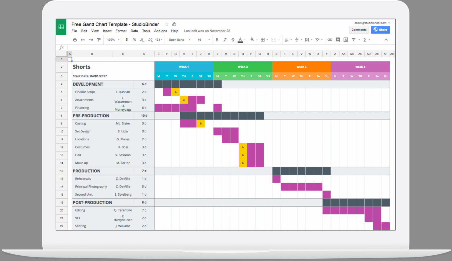 Gantt Chart Template