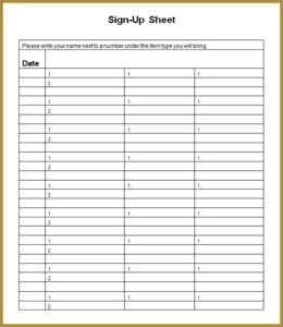 Printable Karaoke Sign-up Sheet Template