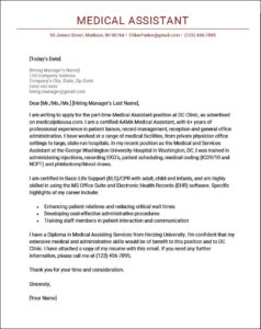 Medical Assistant Cover Letter Template (With Example)