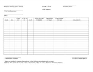 Free Printable Hour Timesheet Template