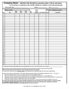 Printable Timesheet Template For Truck Drivers