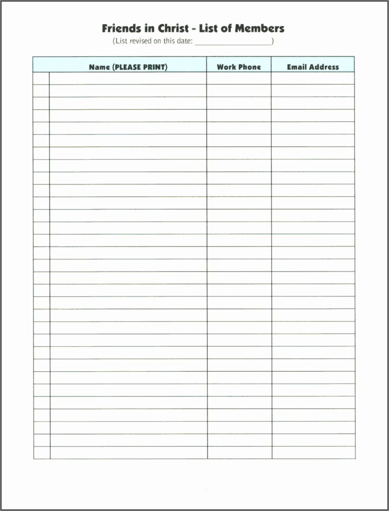 Free Printable General Sign-in Sheet Template